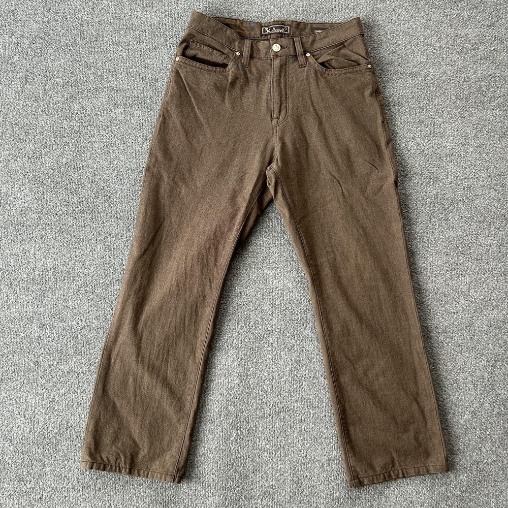 34 Heritage Charisma Jeans Mens 34x29 Brown Mid Rise Classic Straight Denim